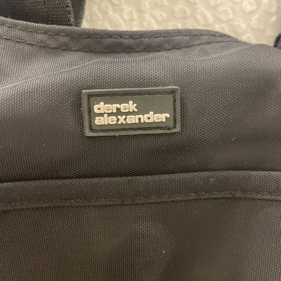 Derek Alexander Crossbody Nylon Bag Black with Brown Trim‎ - Picture 6 of 7